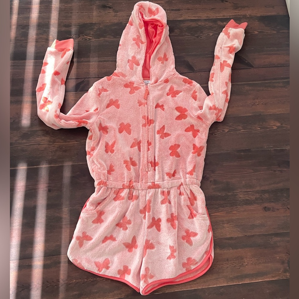 Girls Fuzzy lounge romper